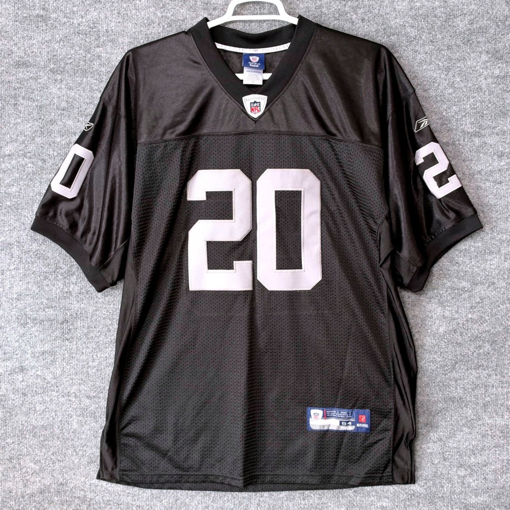 Reebok NFL Oakland Raiders Darren McFadden 20 Jersey Black Silver Mens 54 XL